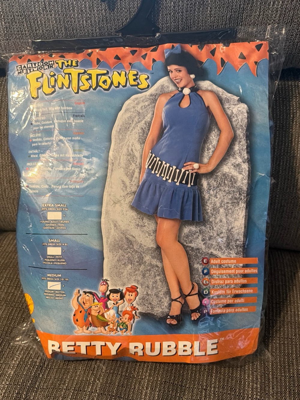 Rubie's Betty Rubble Costume w/wig  Flintstones  Adult Medium (10-14 ) NO BELT